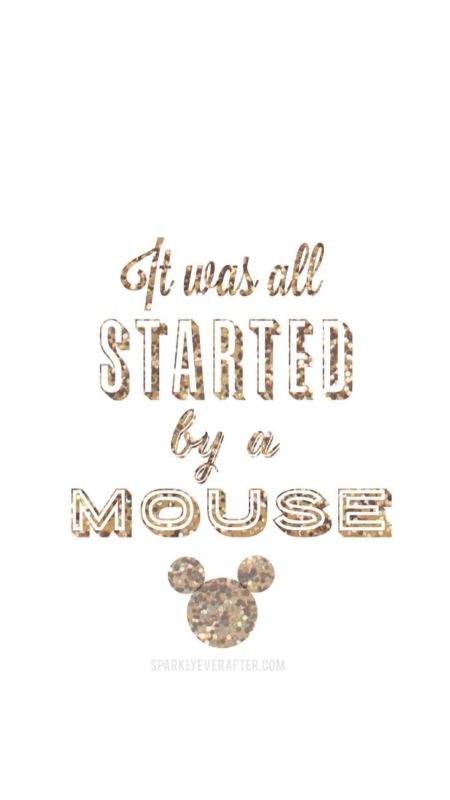 It was all started by a mouse Disney iPhone background | SparklyEverAfter.com