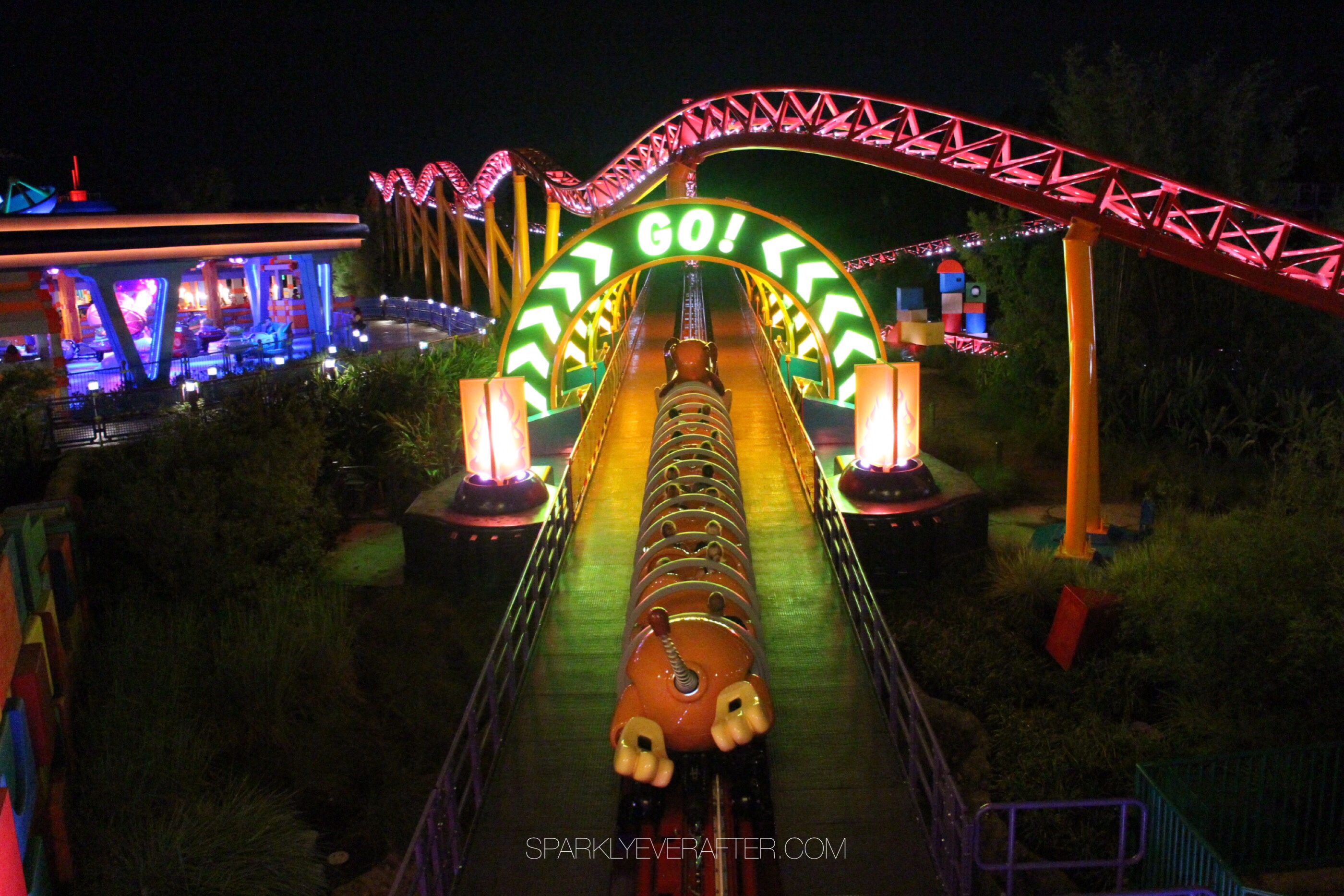 Toy Story Land Slinky Dog at Night