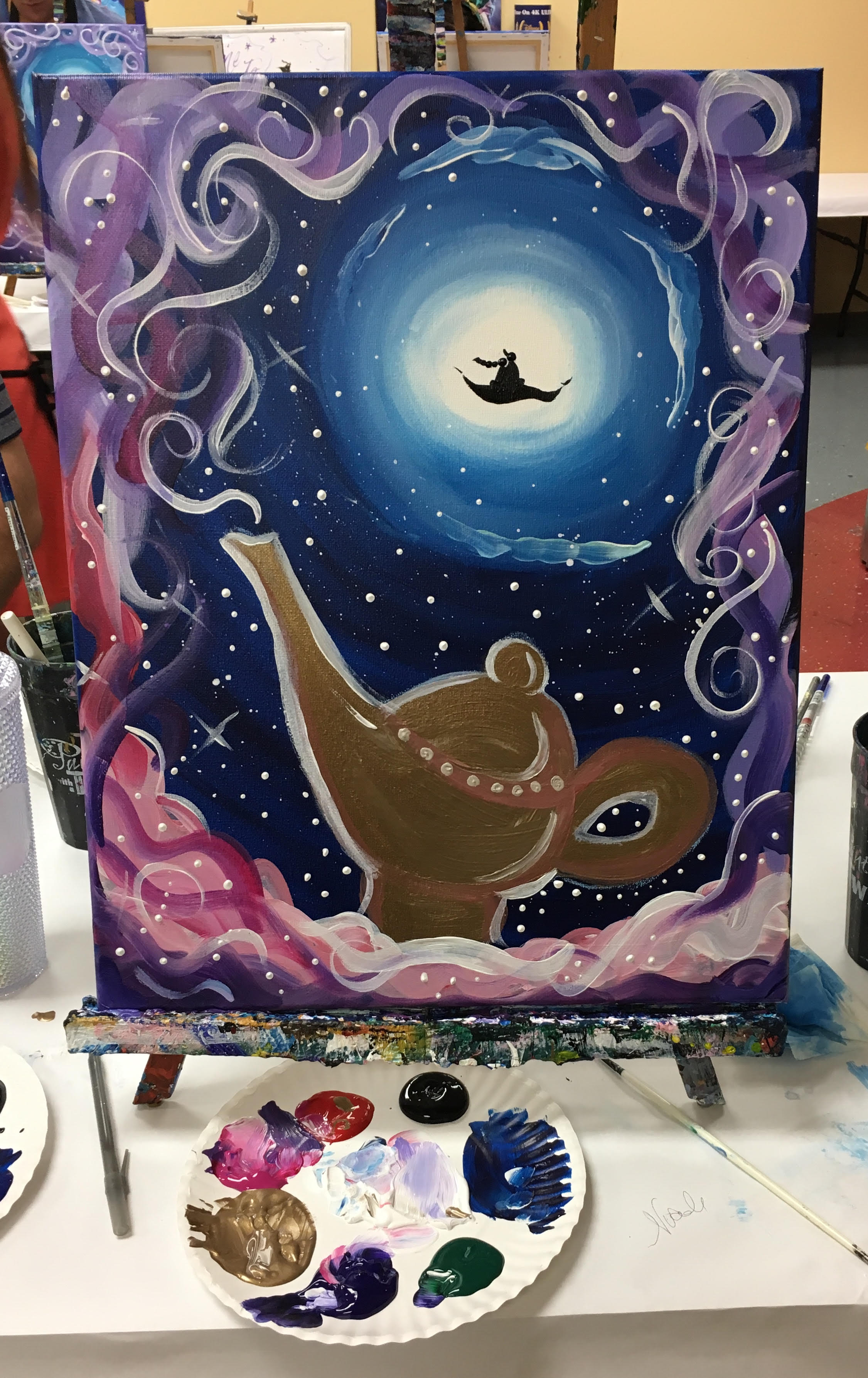 Painting with a Twist Orlando review Disney Aladdin