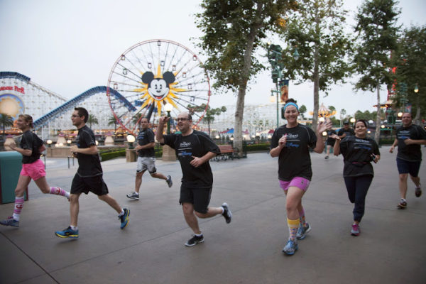 runDisney D23 Fun Run making its down Paradise Pier in Disney California Adventure