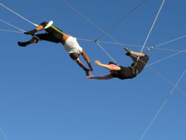 Sparkly Nicole on the Trapeze for Orlando Attractions Magazone The Show