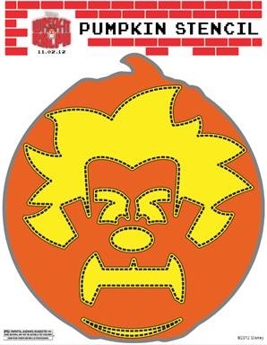 Wreck It Ralph Pumpkin Carving Stencil