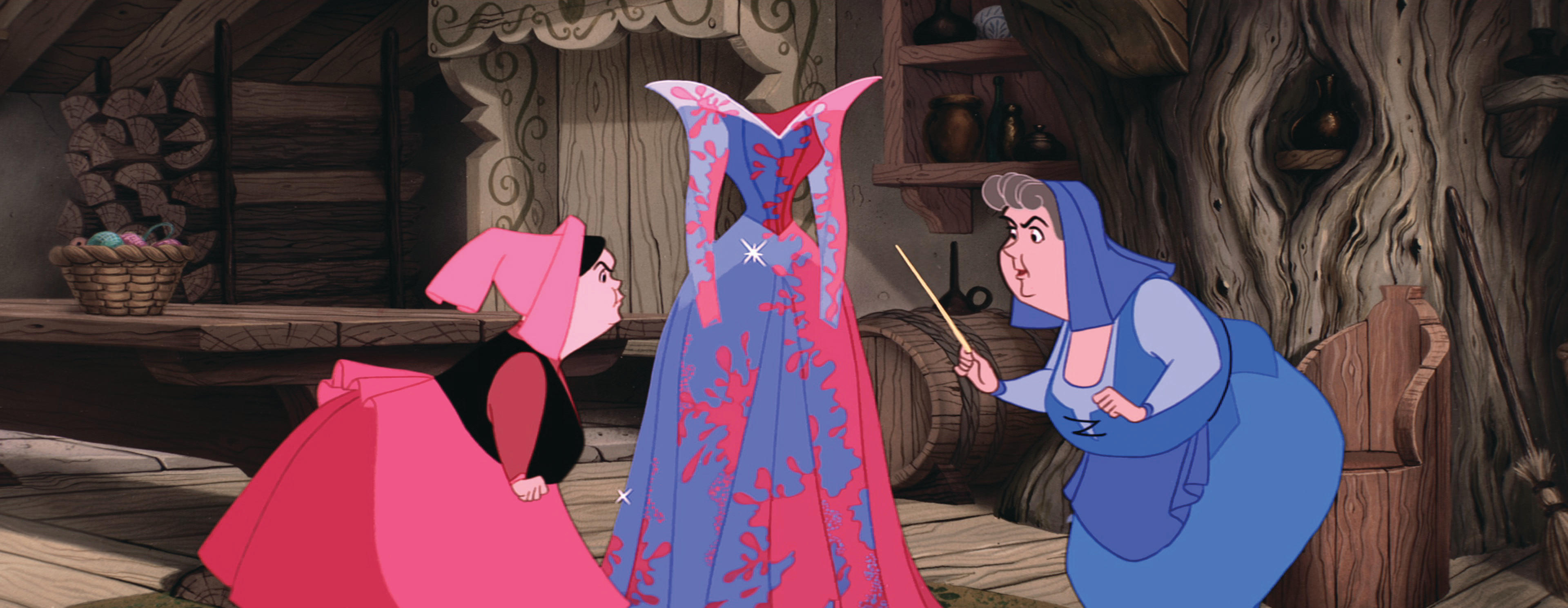 sleeping beauty blue pink dress