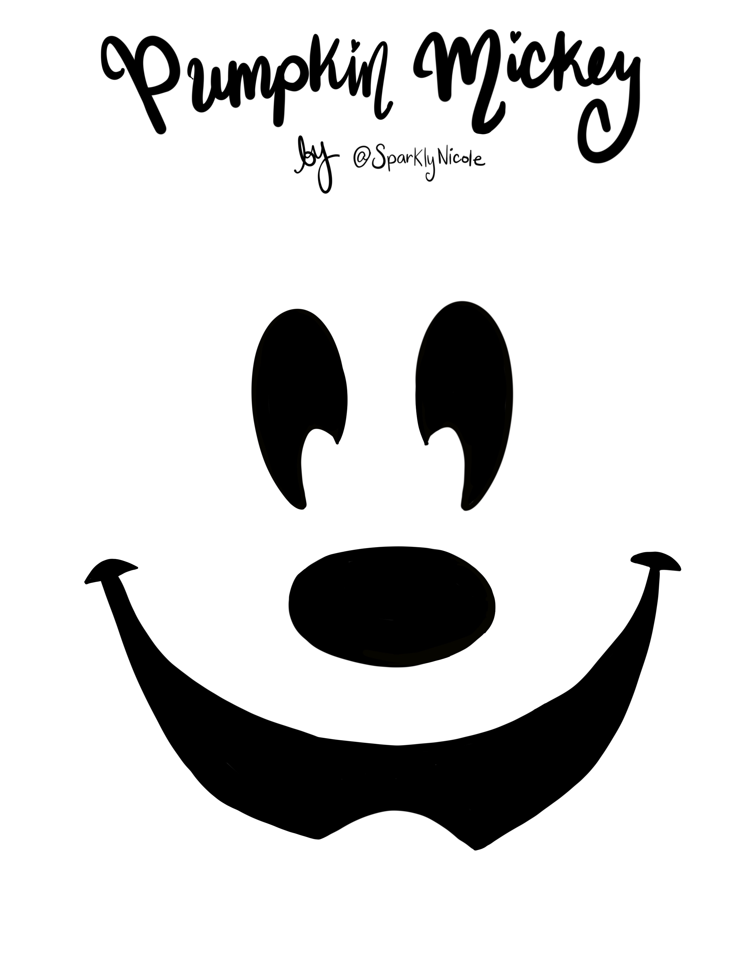 Disneyland Mickey Pumpkin Carving Stencil - Sparkly Ever After