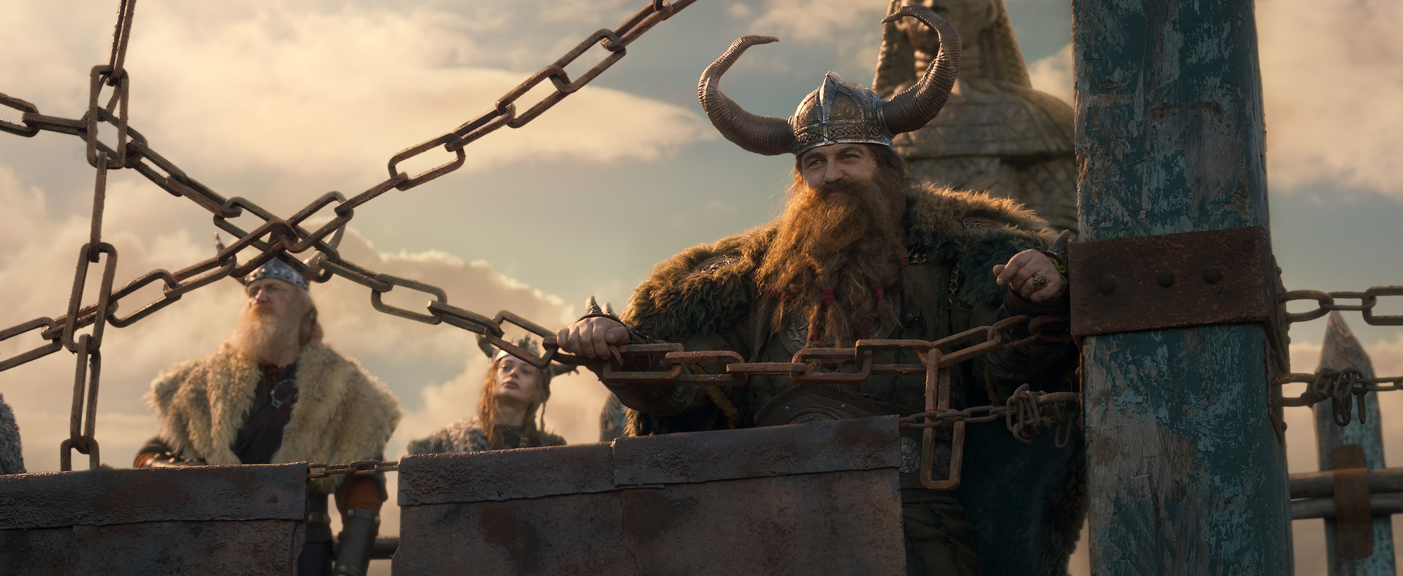 Gerard Butler as viking Stoick from the How to Train Your Dragon live action 2025 film.